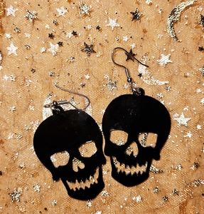 Black Skelton Earrings for Halloween
